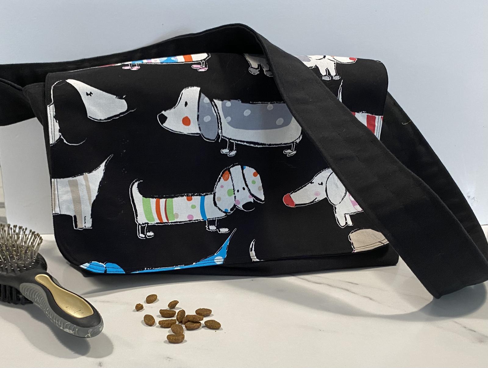 Sausage Dog Print Messenger Shoulder Bag
