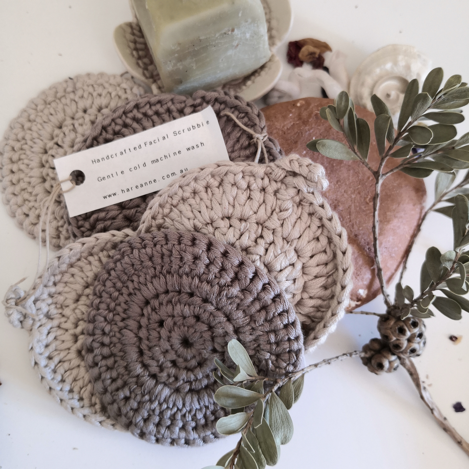 Hand crafted cotton scrubbie