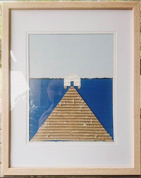 Matilda Bay Boat House (recycled cardboard and acrylic paint)