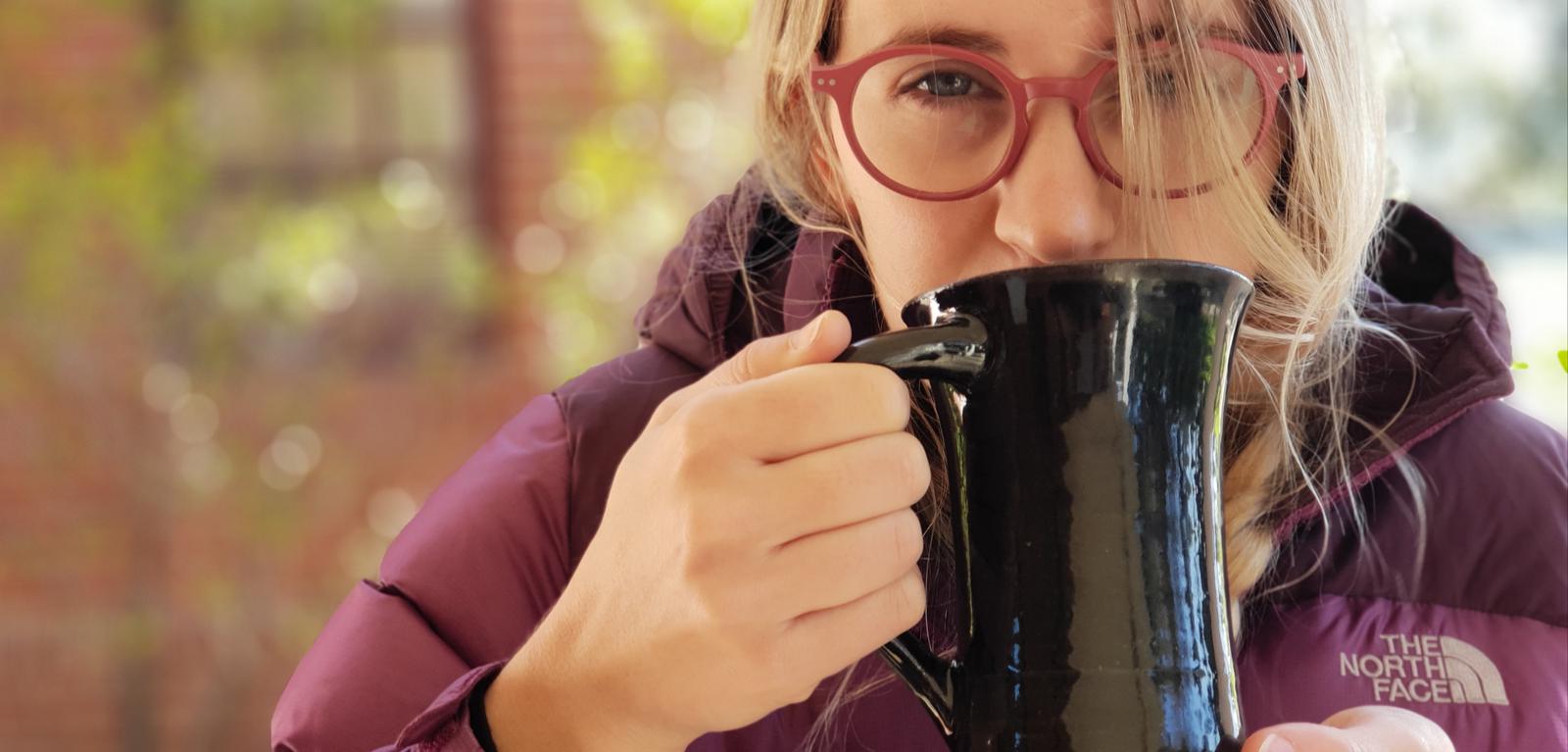 Image of functional ware, mug in use