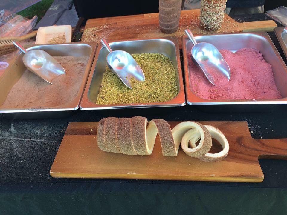 Chimney Cake Toppings Display