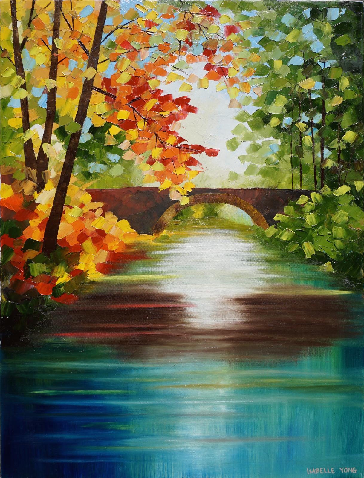 Lakeside Oil Painting