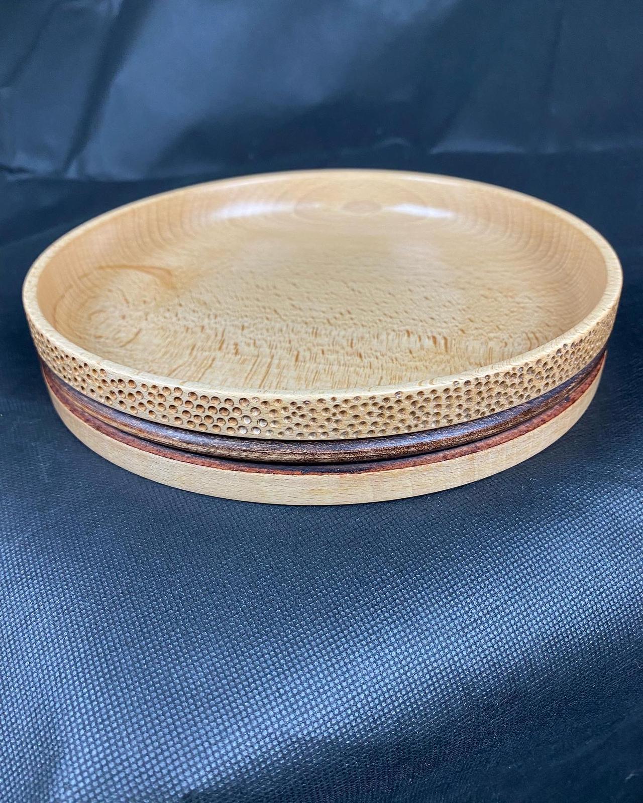 Large platter with texture pattern