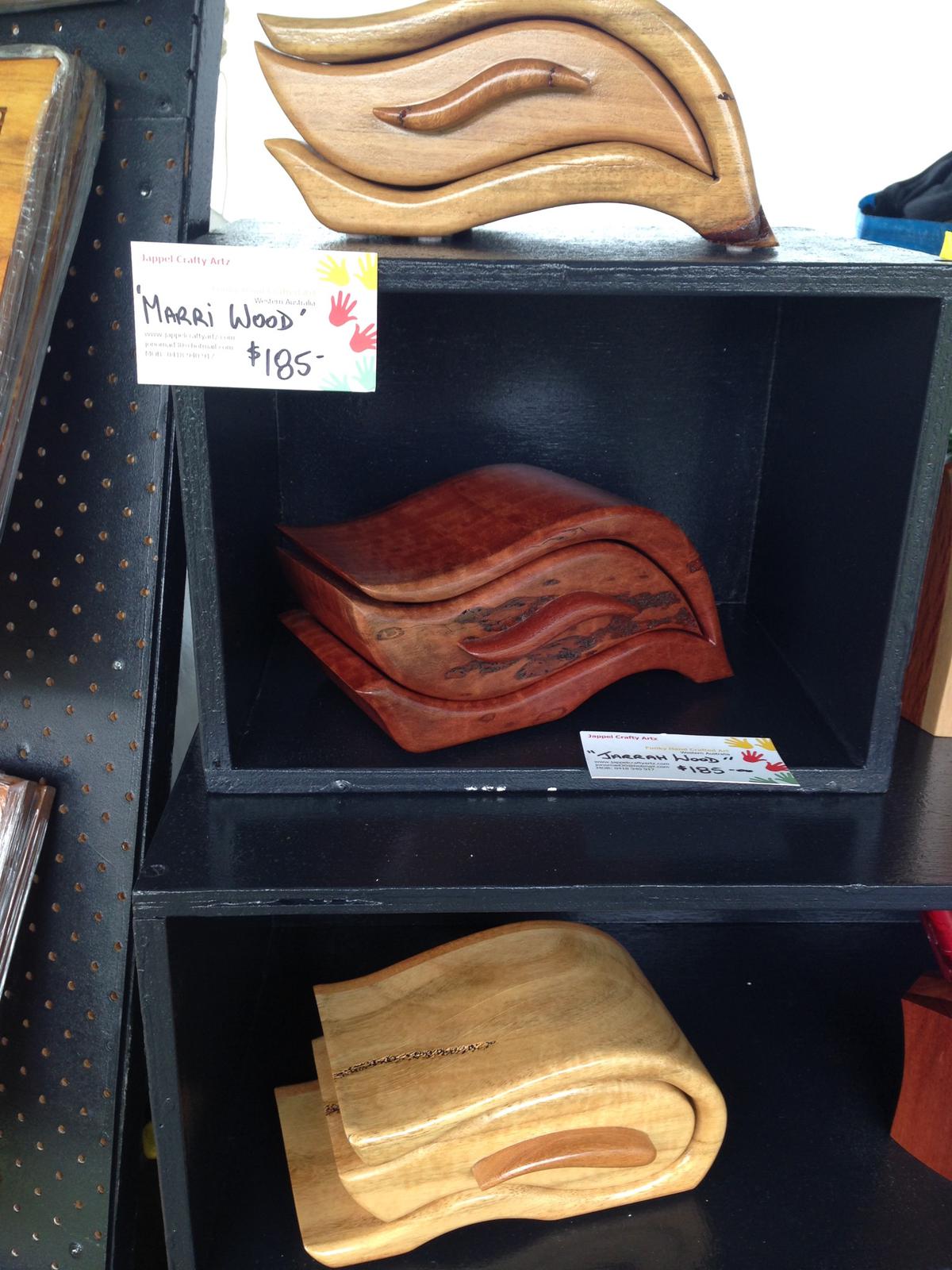 Unique West Australian wood Jewellery boxes