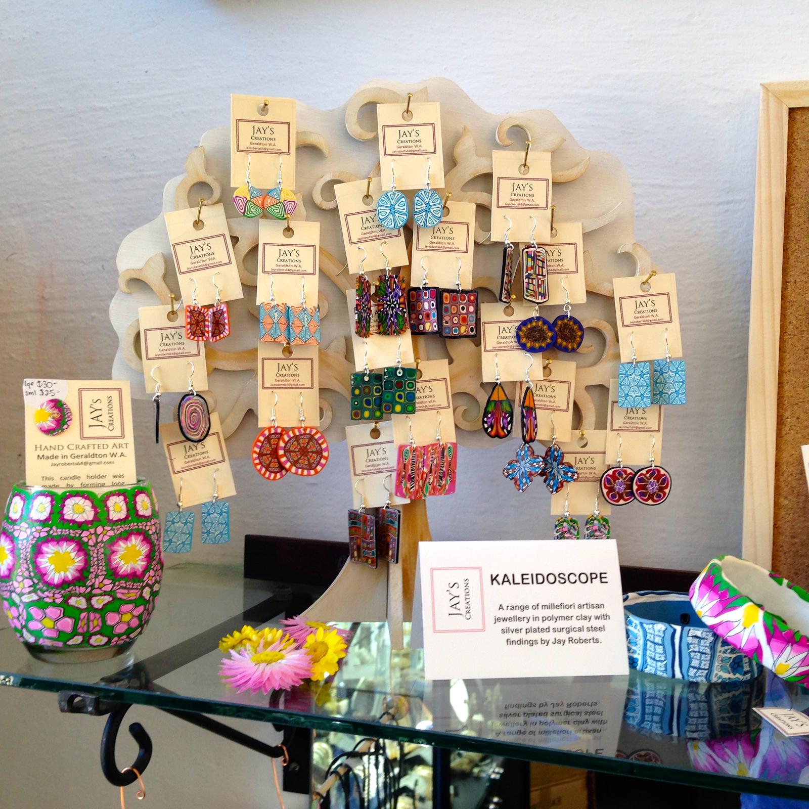 Earrings and pendants in polymer clay by Jay's Creations