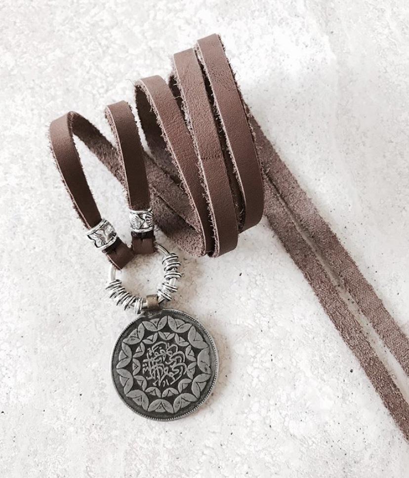 Antique coin leather