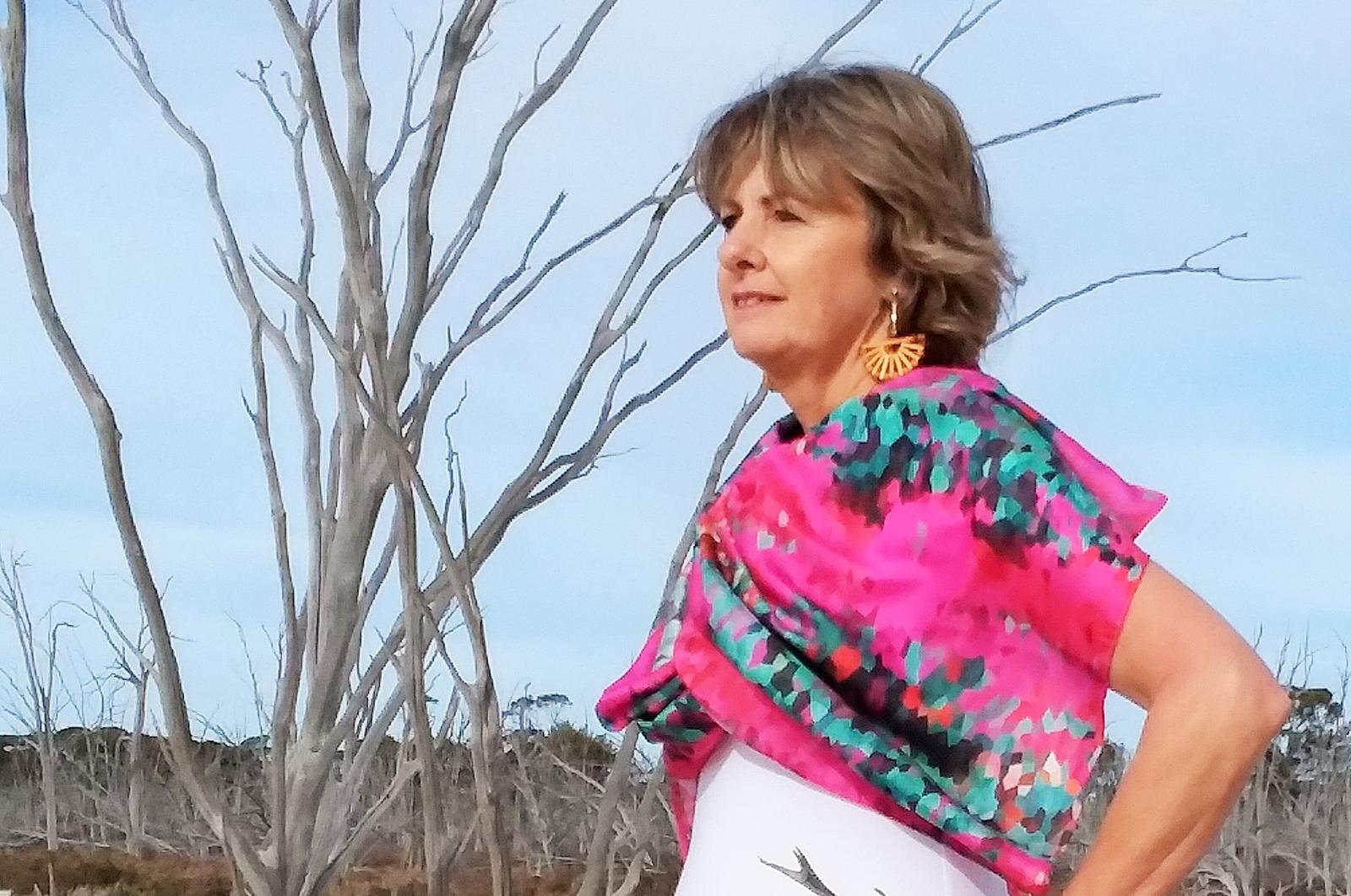 Pink Lake Silk Scarf