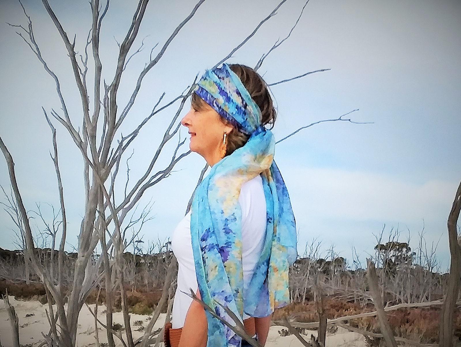 Salt Lakes Silk Scarf