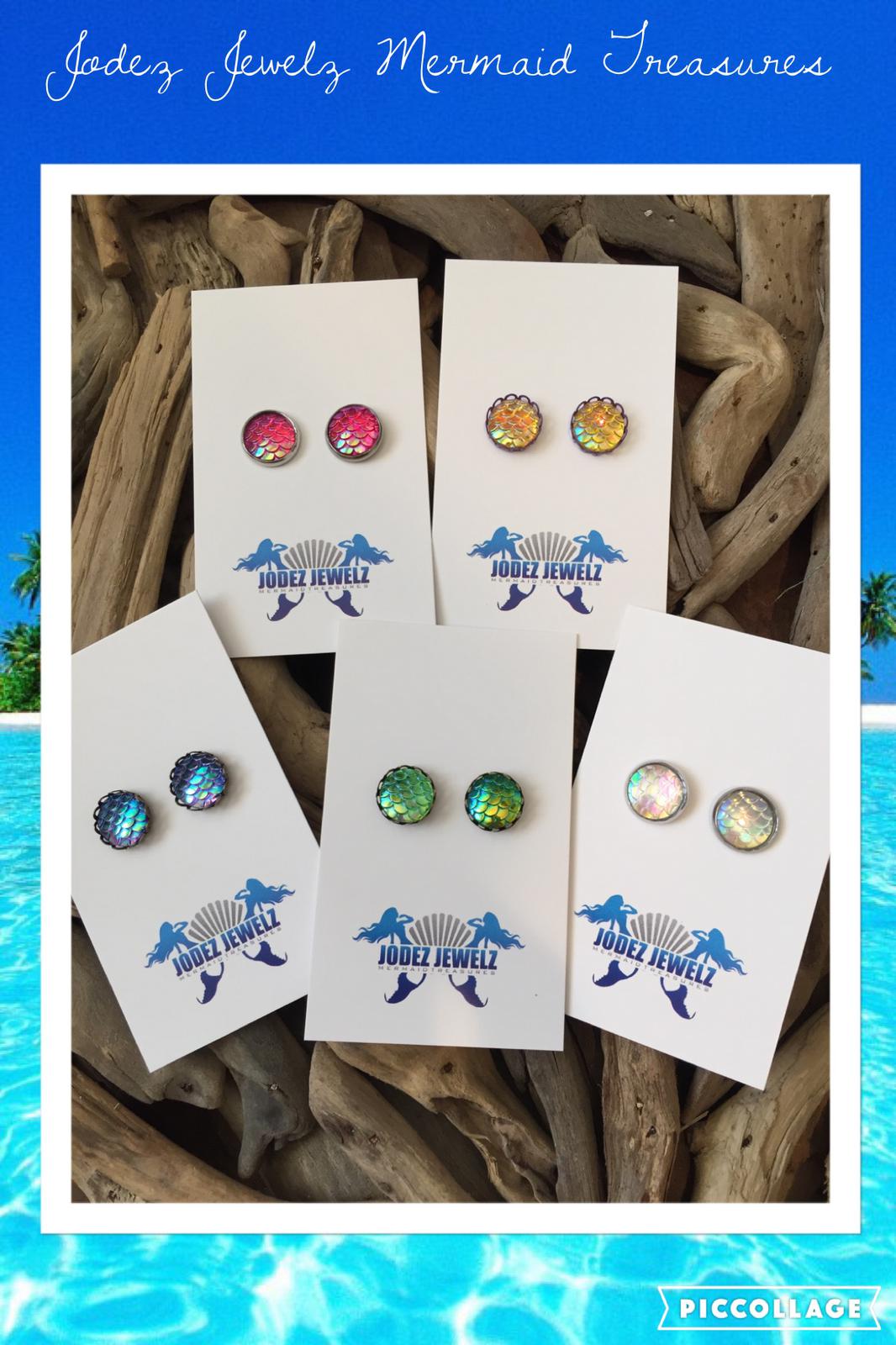My Mermaid Scale Stud Earrings