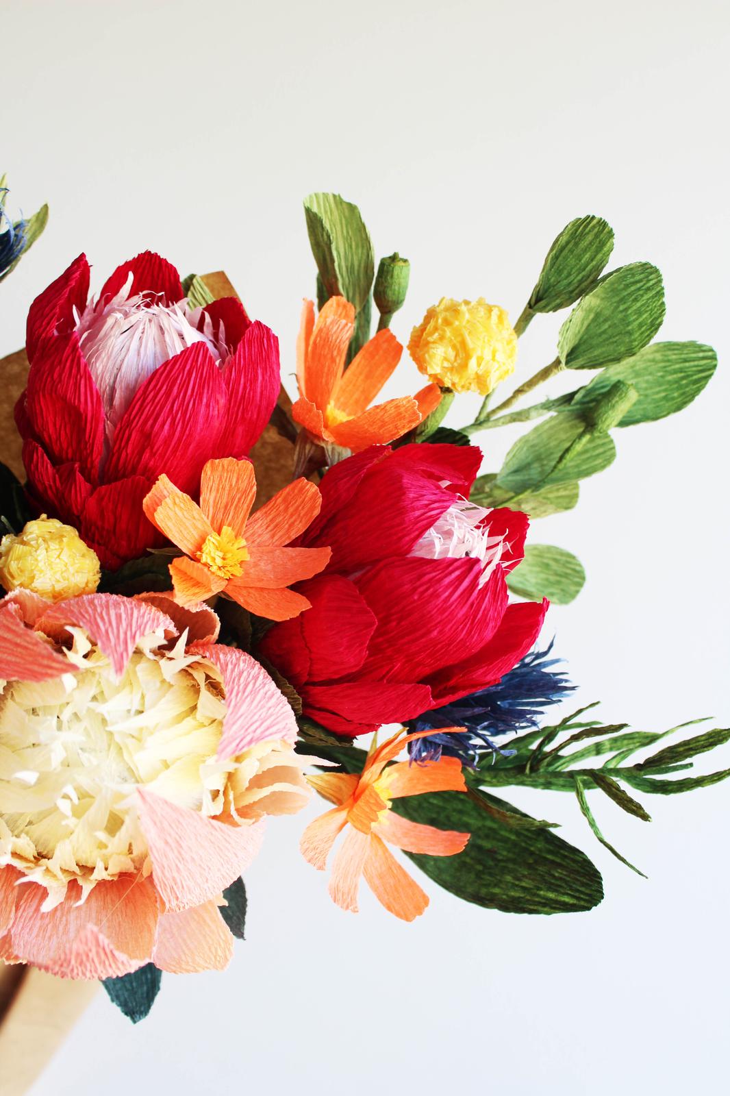 Bouquet of Proteas, Billy Buttons, Cosmos and Thistles