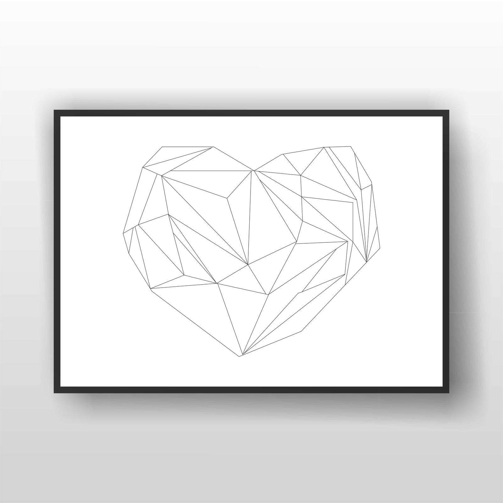 Geometric Heart Print