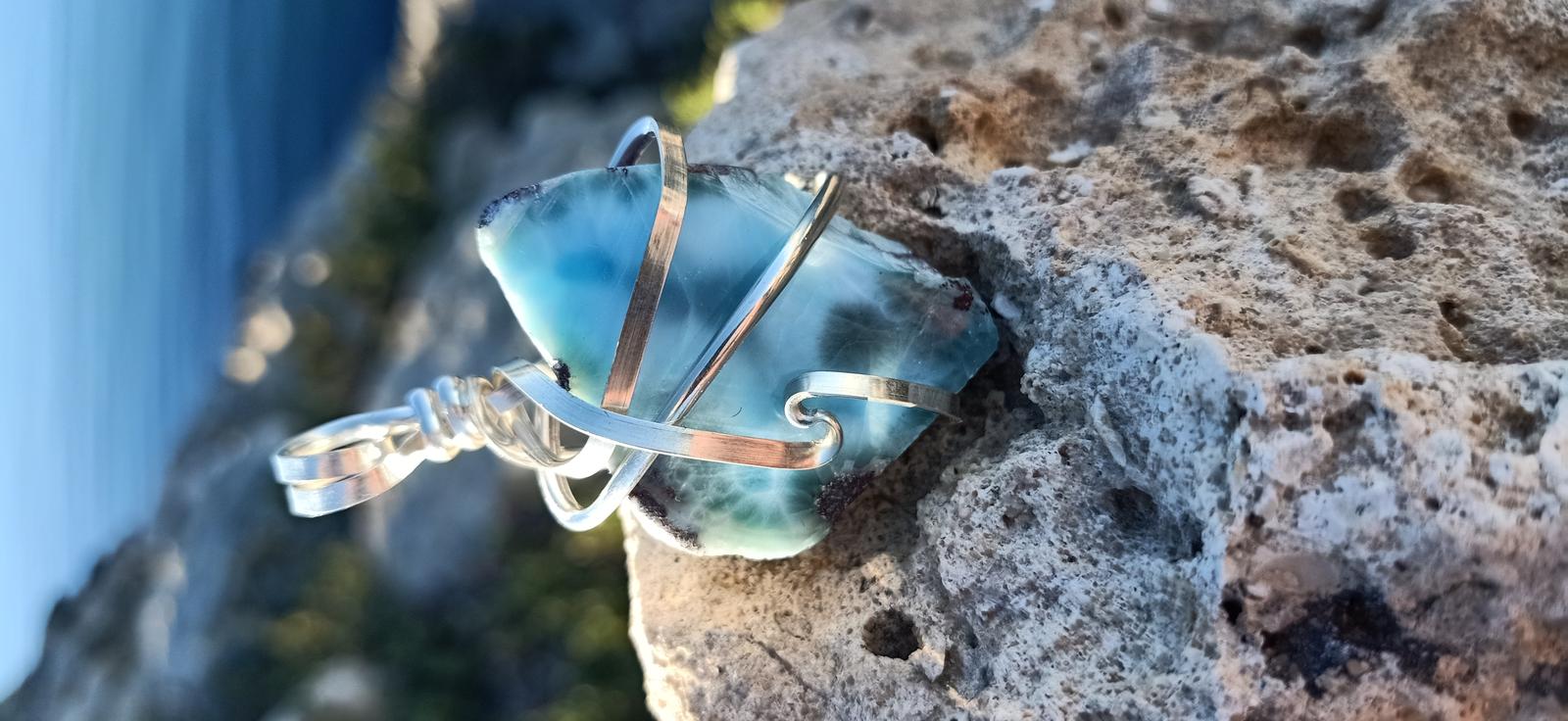 Larimar Pendents set in 925 Sterling Silver