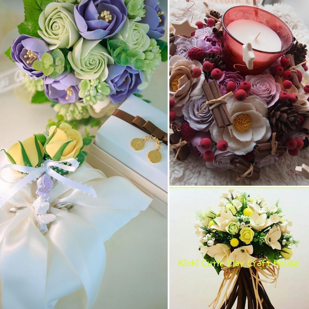 Clay flower decoration
