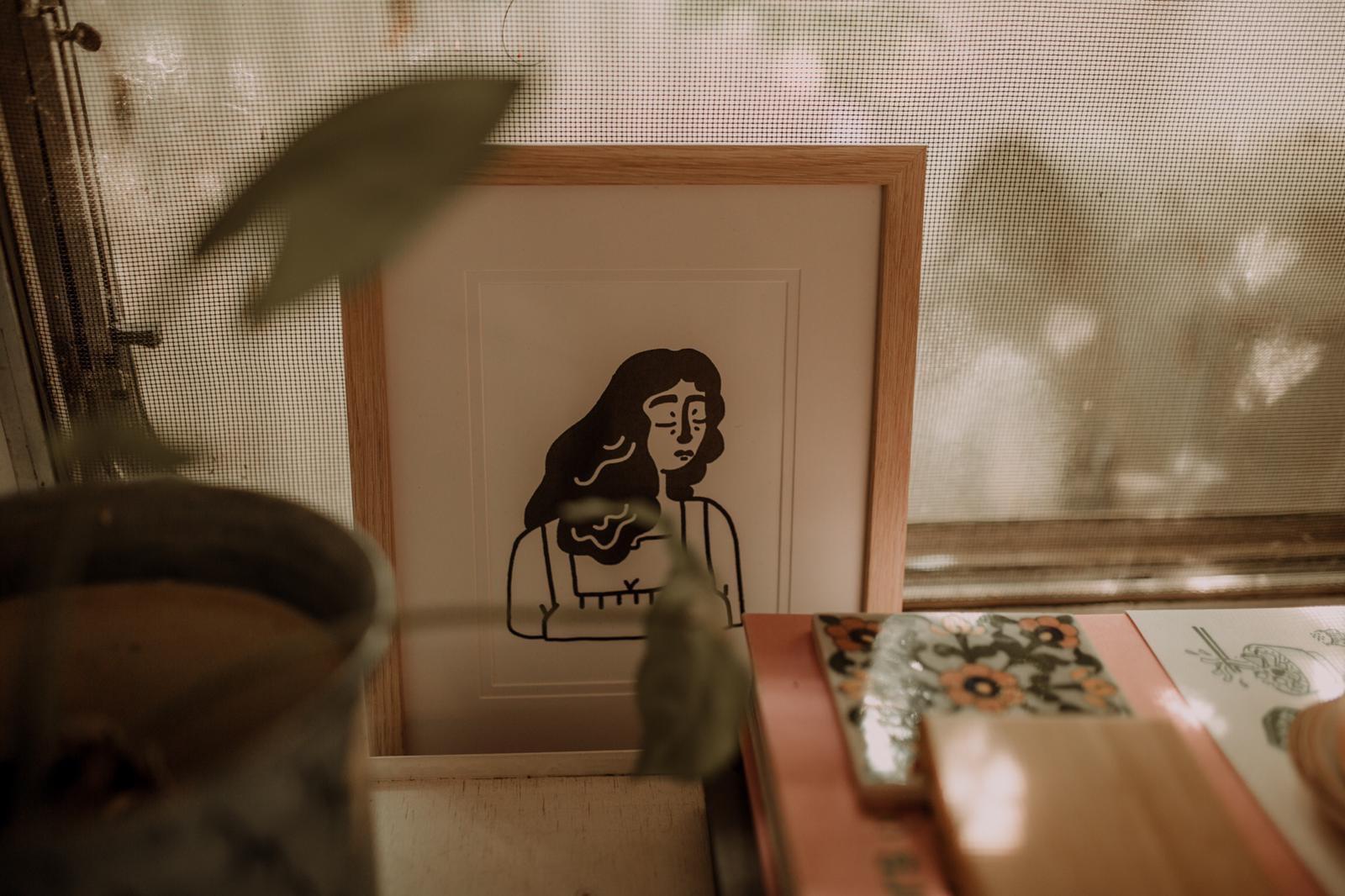Kikitsa Draws Framed Print “Woman. Me?”