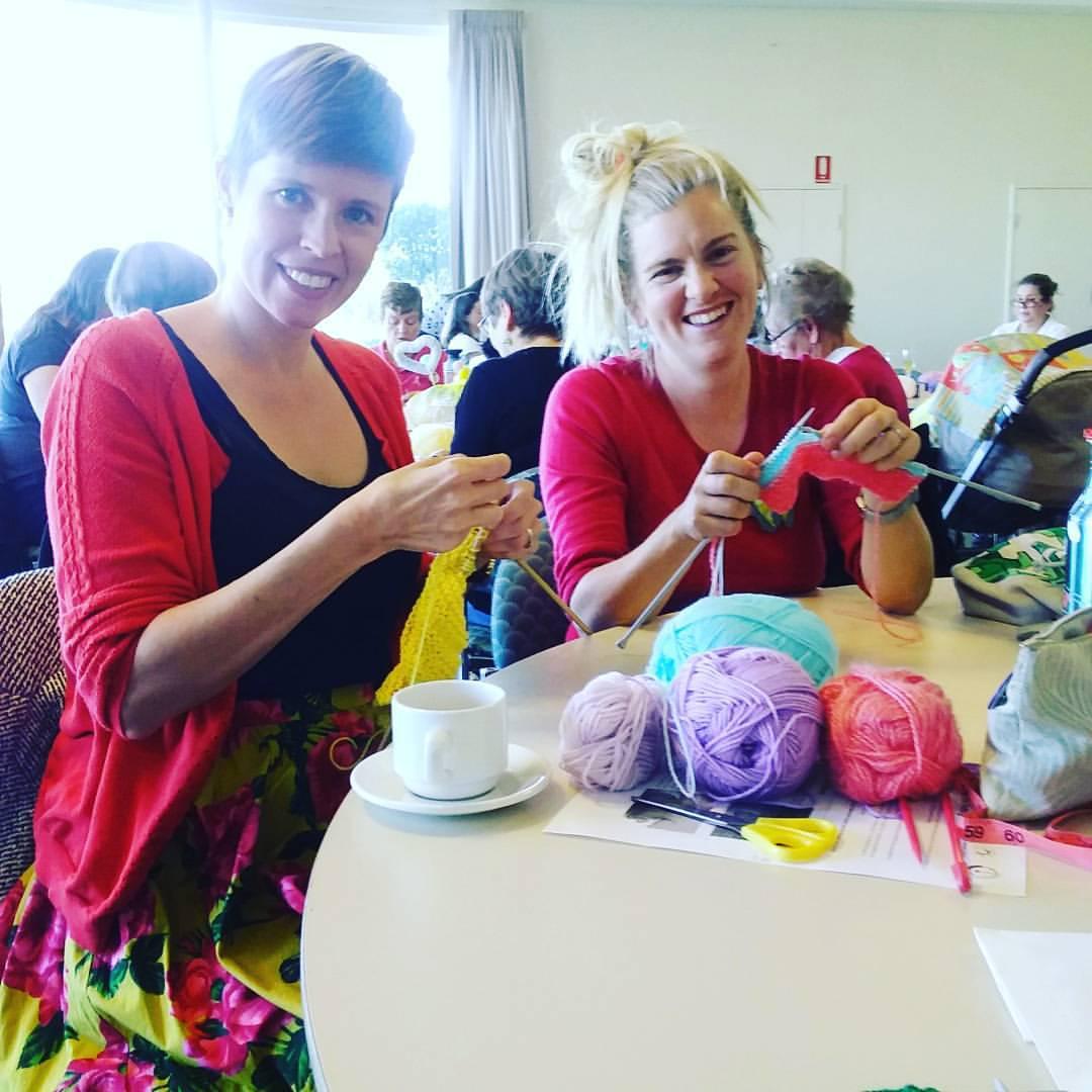 Kirsten Grant of Craftdyllic teaching one of her Beginners Knitting classes.