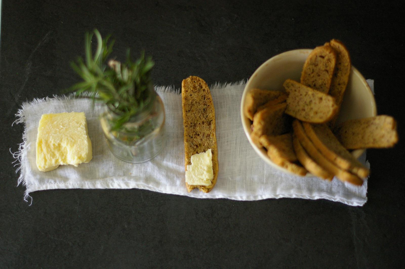 Olive Oil, Walnut & Rosemary Biscotti
