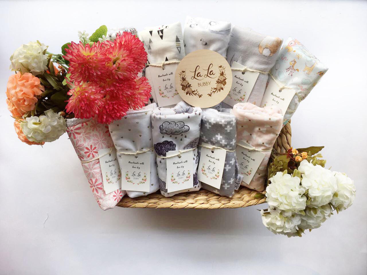 Basket of burp cloths