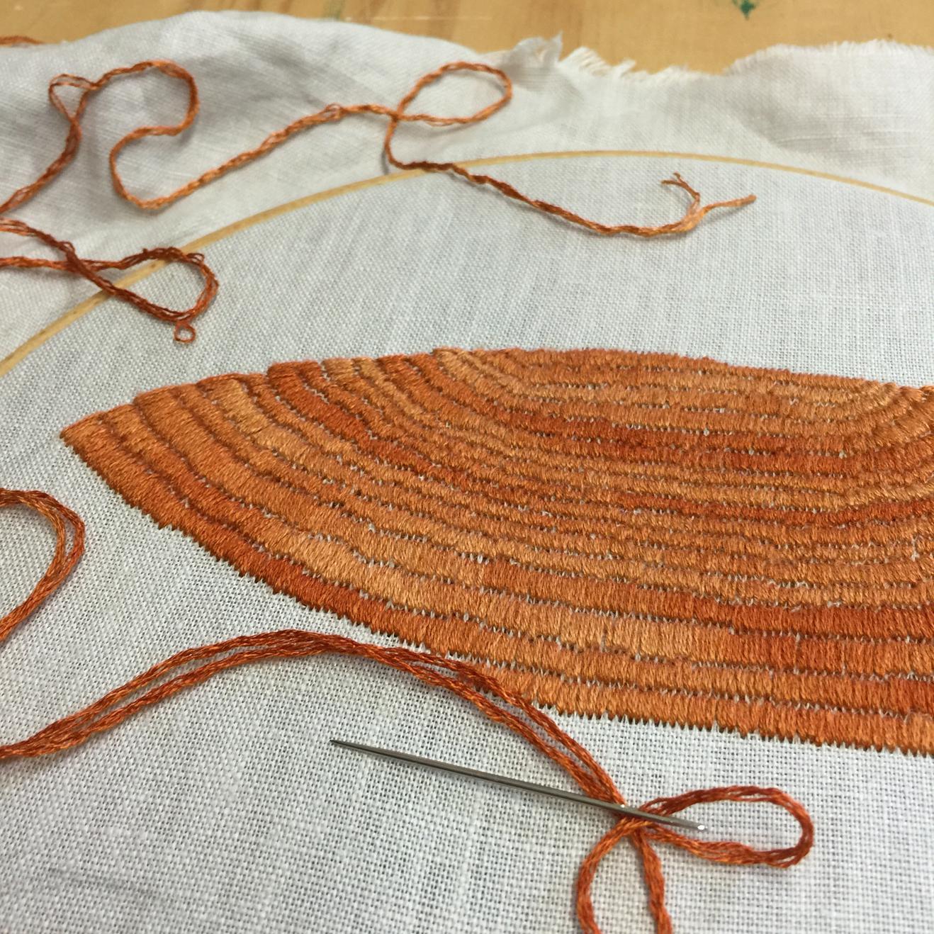 Home-In-The-Woods - hand embroidery in the making