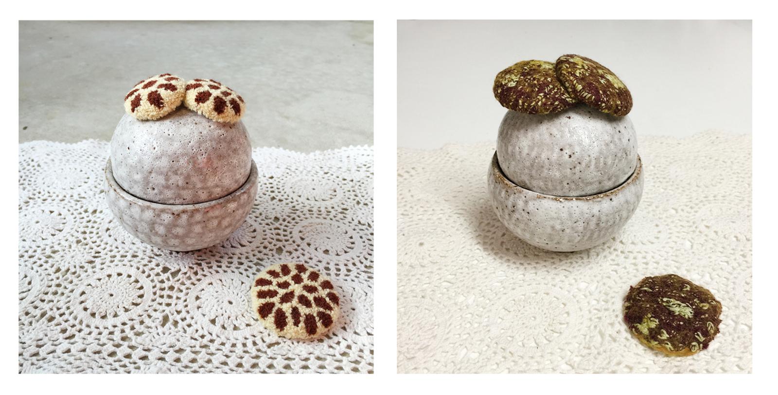 Having A Ball & Biscotto - mixed media stoneware jars
