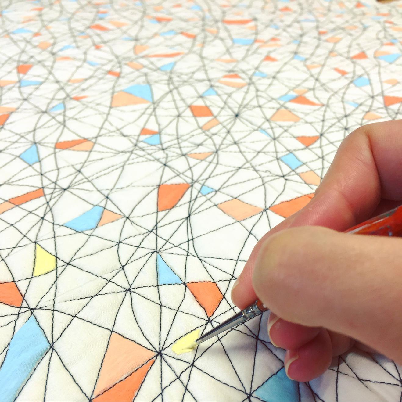 Light Energy Generates - textile design in the making
