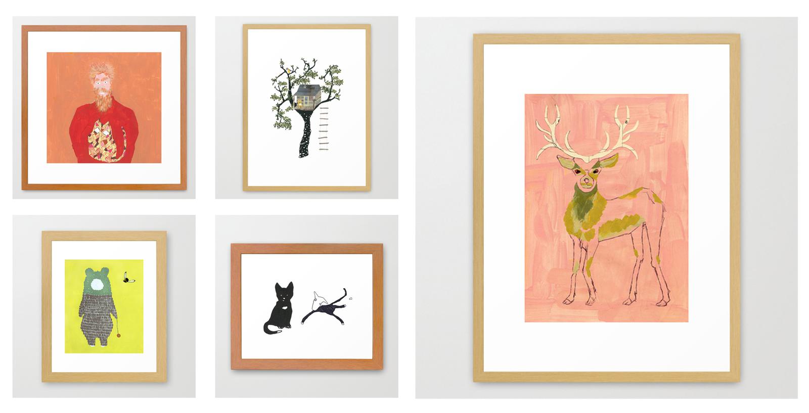 some of my illustrations - framed high quality art prints