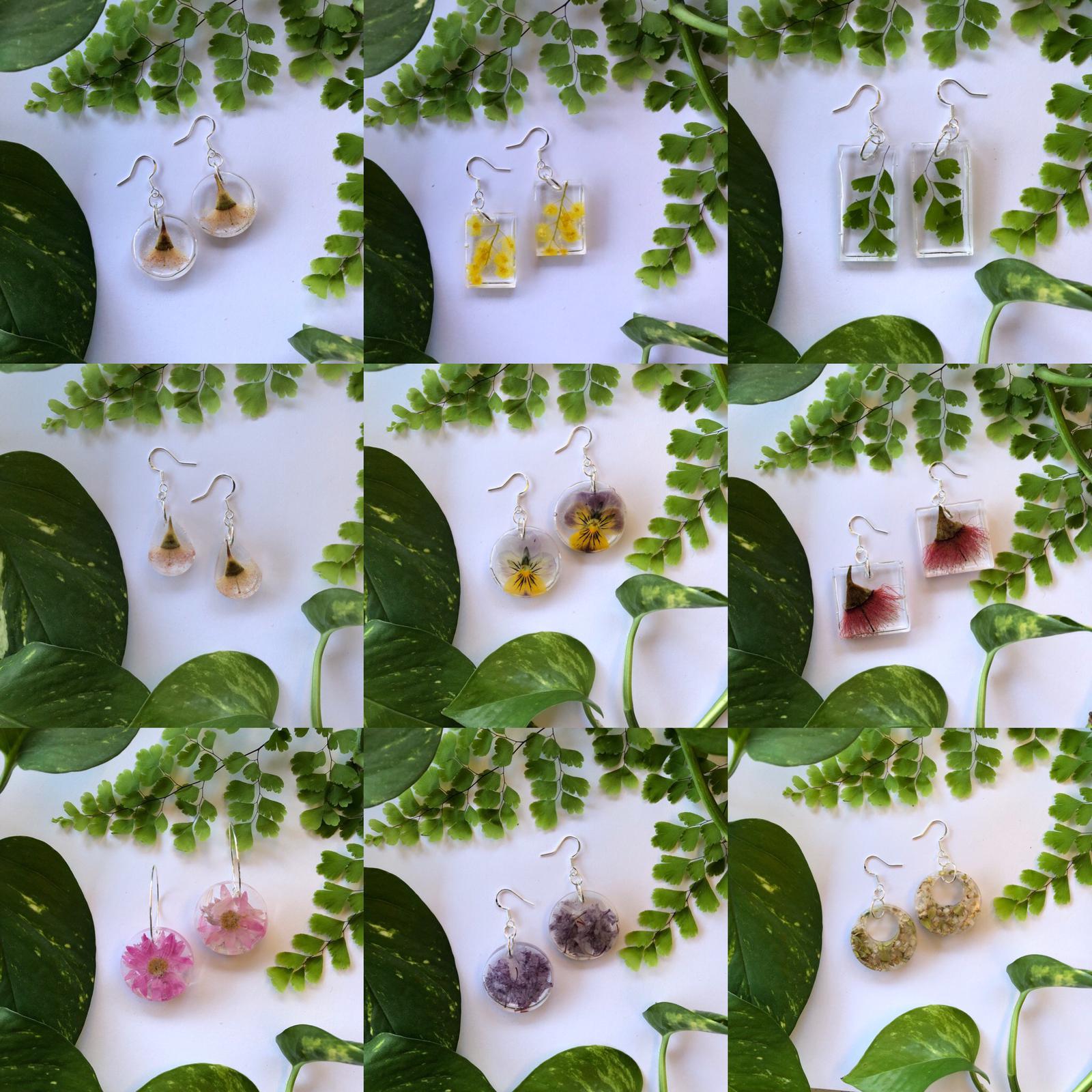 Resin Botanical Earrings