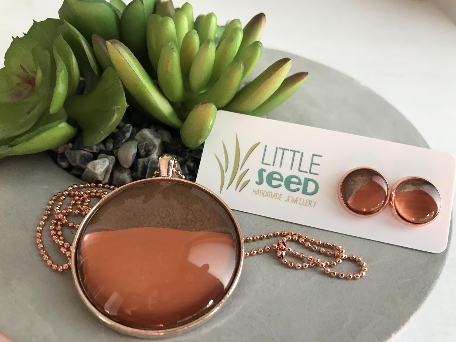 Handmade glass tile pendant and matching earrings!