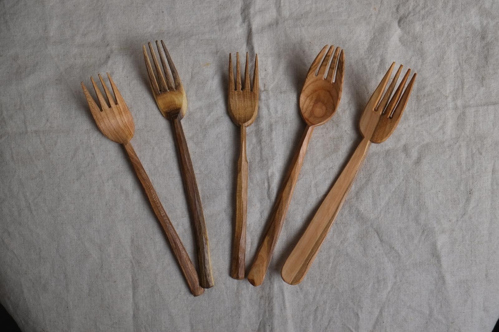 Hand Carved Forks