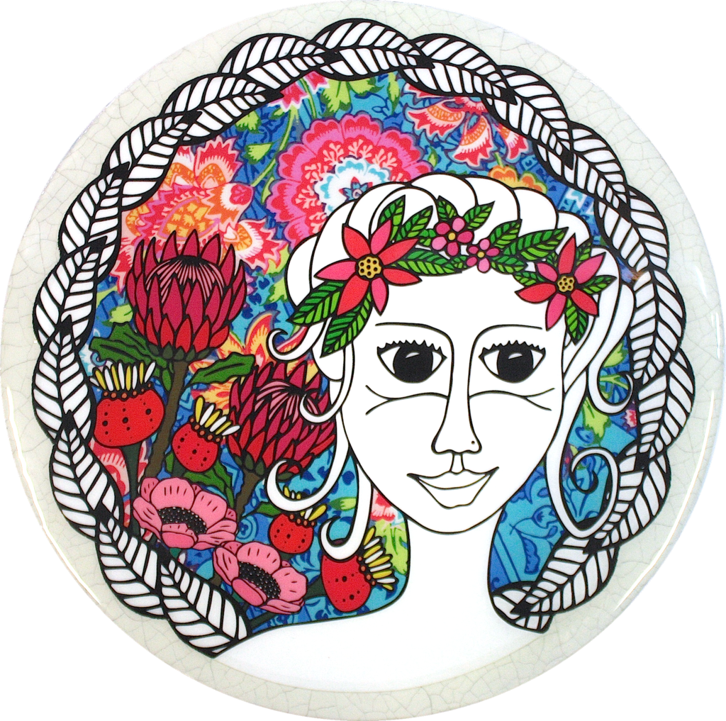 Modern Goddess Woodblock