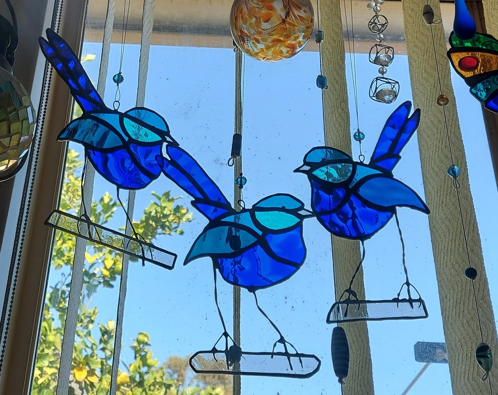Splendid Wren Glass Suncatcher