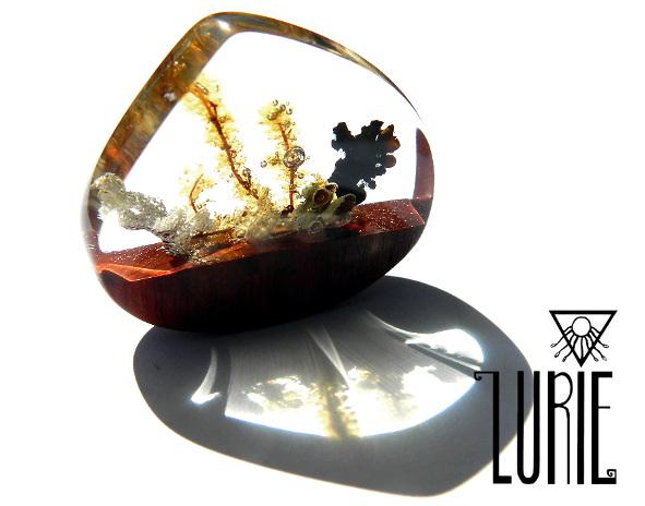 Native Jarrah Pendant with real moss and lichens