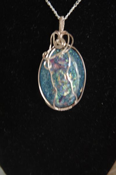 Wire Wrapped Faux Opal