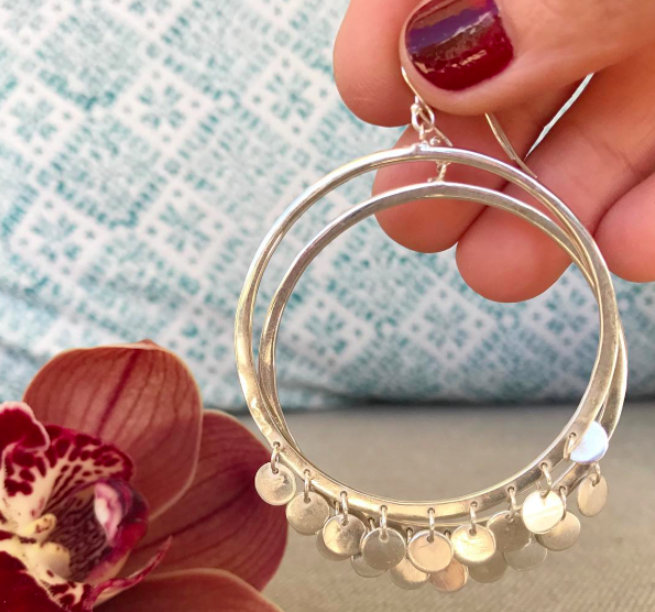 NOOSHON STATEMENT DISK EARRINGS