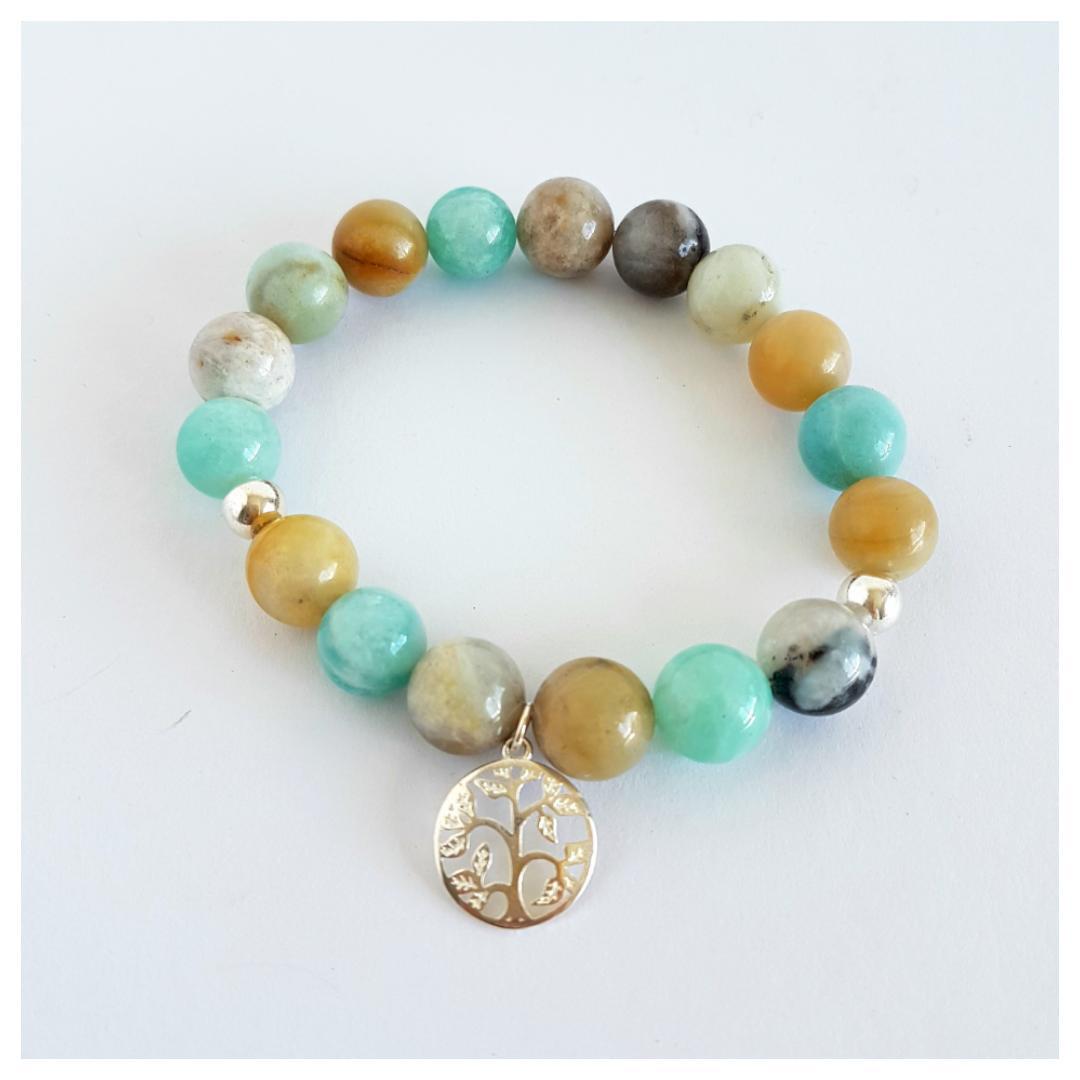 Stirling silver and gemstone bracelets