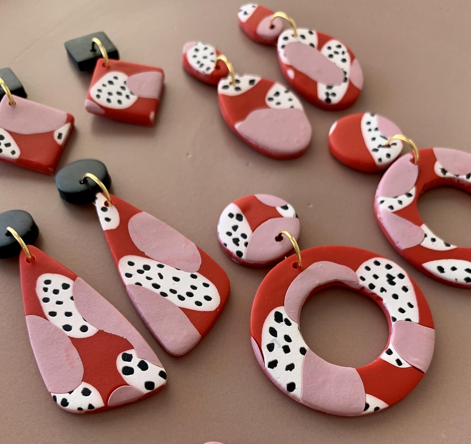 Red & Pink Polymer Earrings