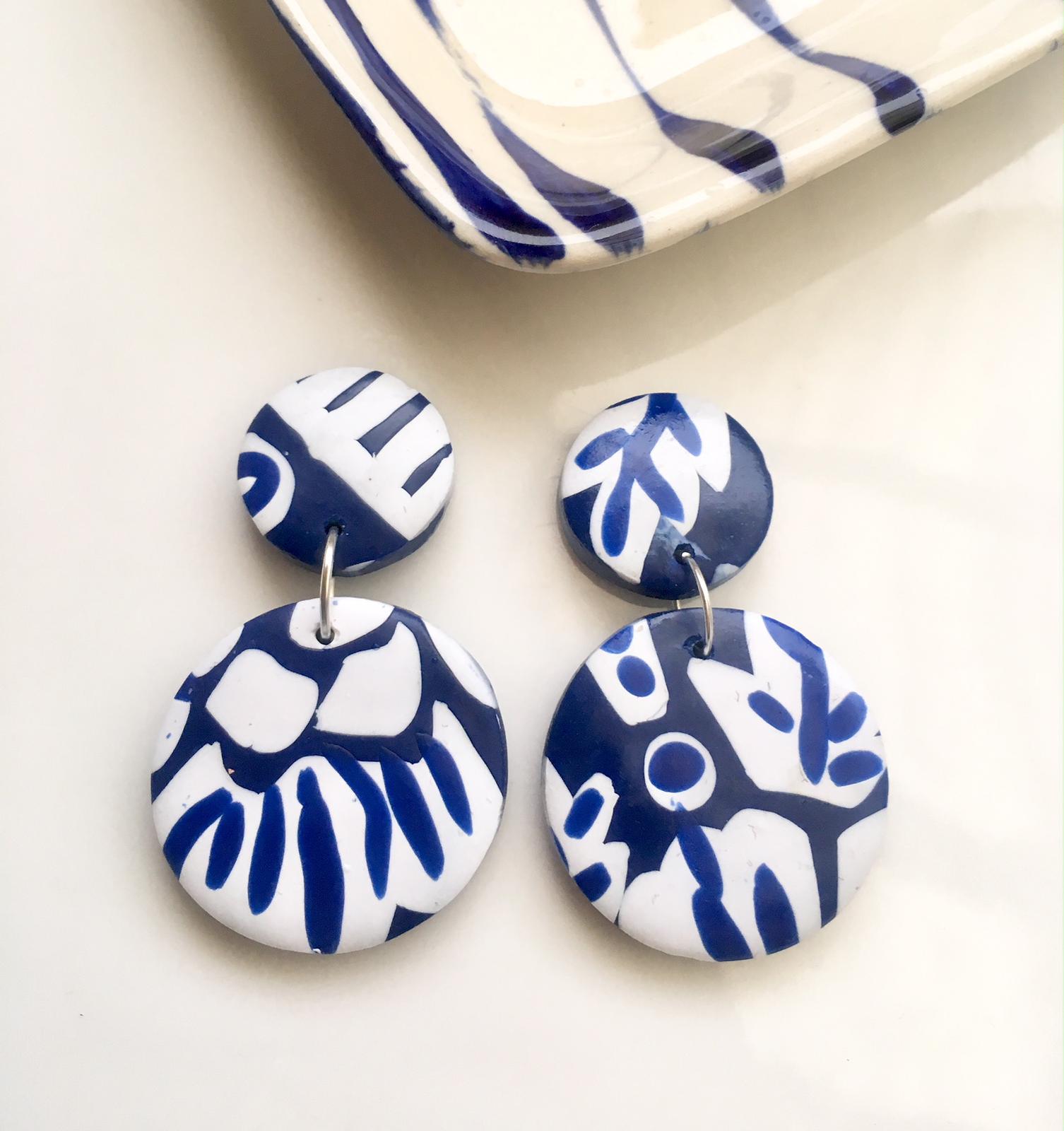 Blue & White crockery inspired dangles