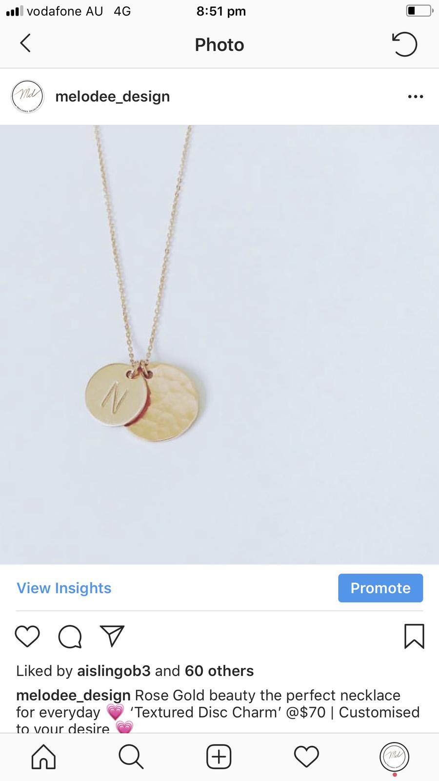Textured Disc Charm Rose Gold