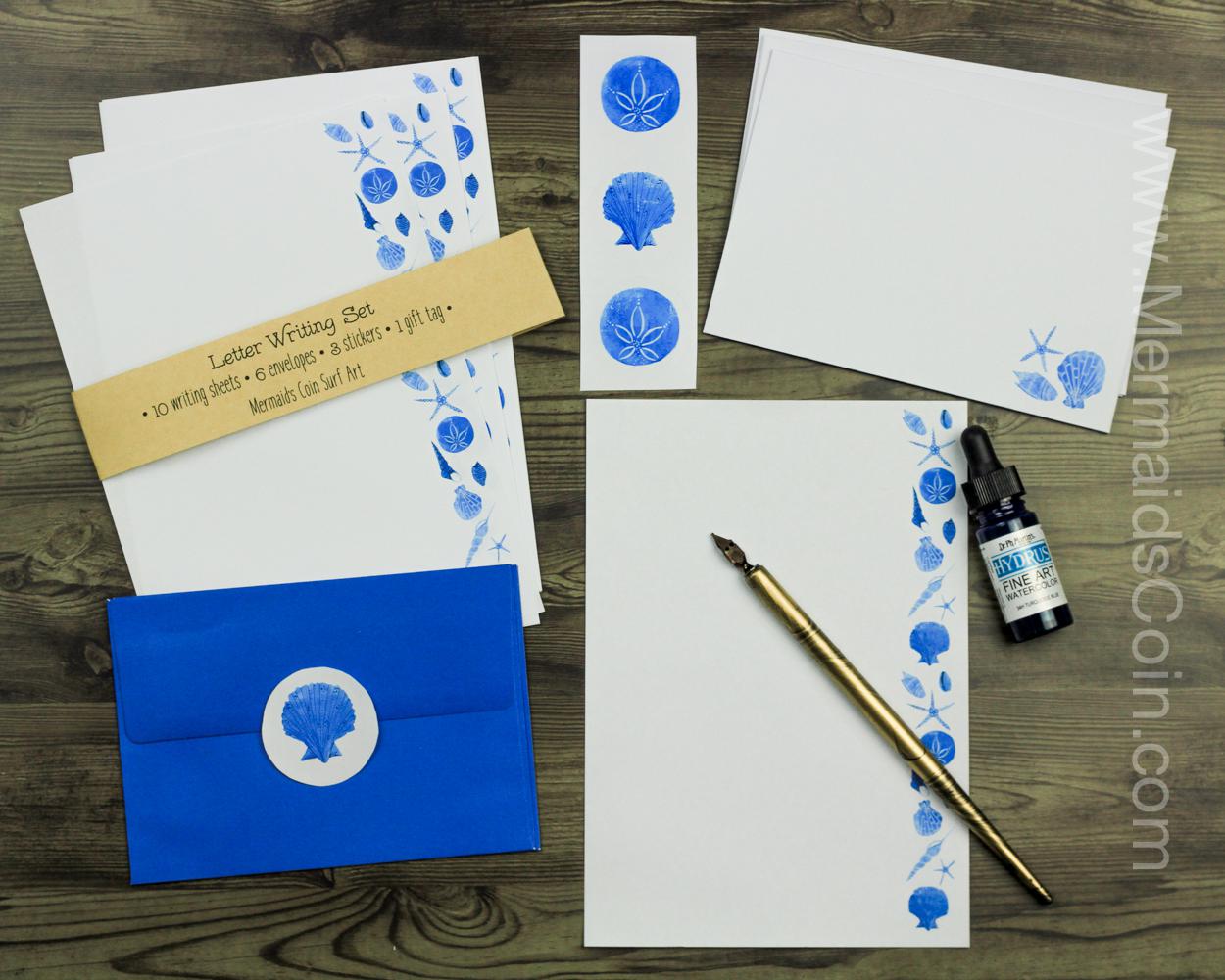 Blue Seashells - Letter Writing Set