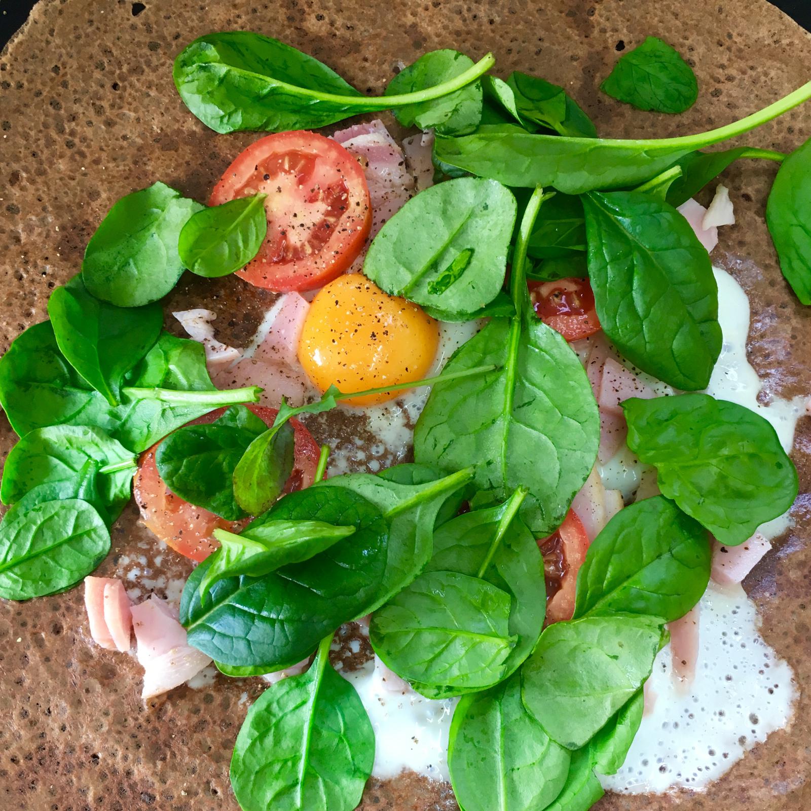 Savoury gluten free crepe
