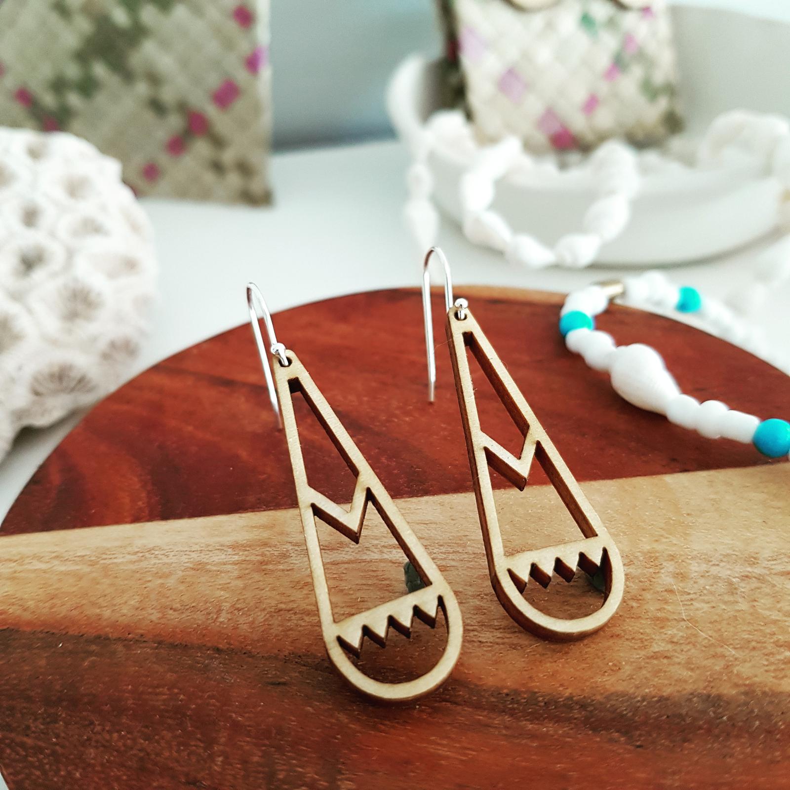 Wood & Silver Earrings