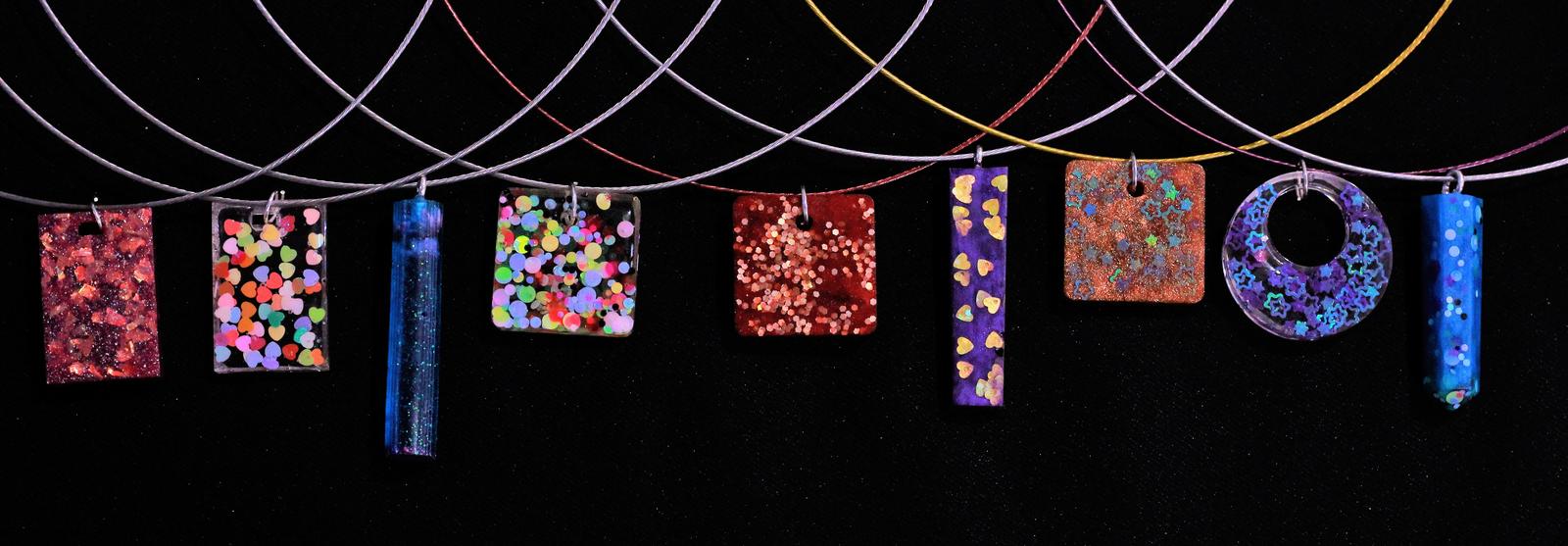 Variety of resin necklaces