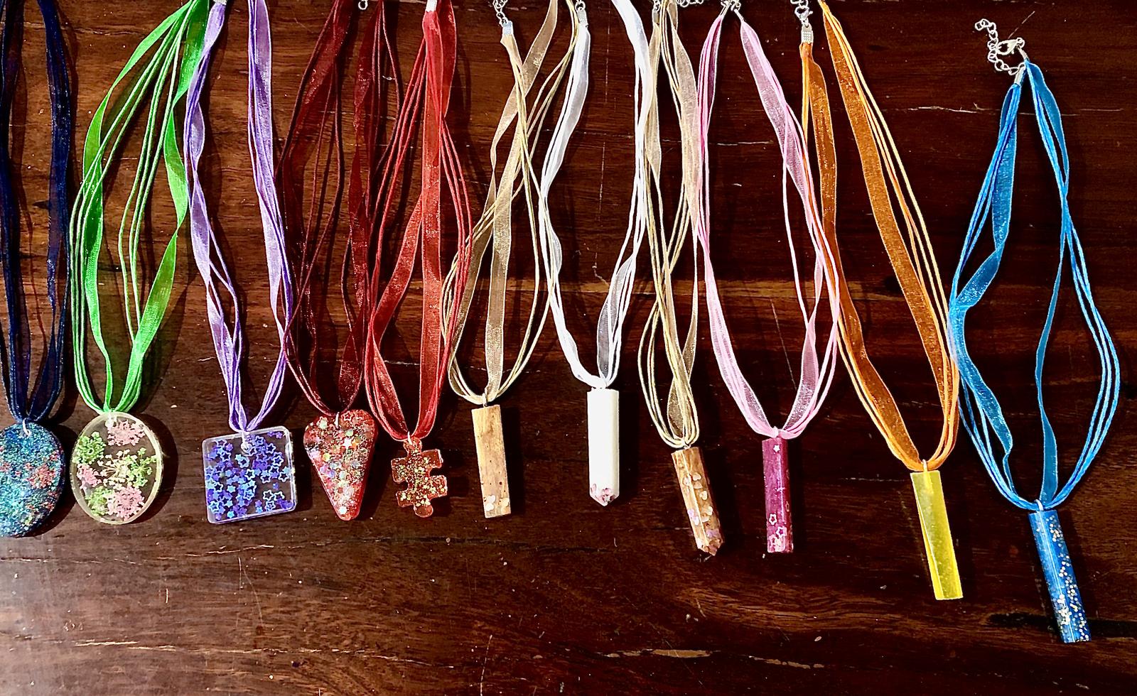 Variety of resin necklaces 1