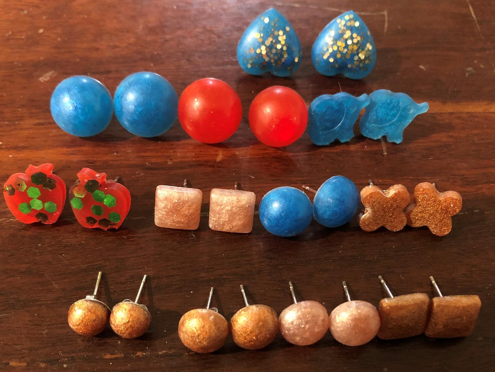 Variety of resin earrings