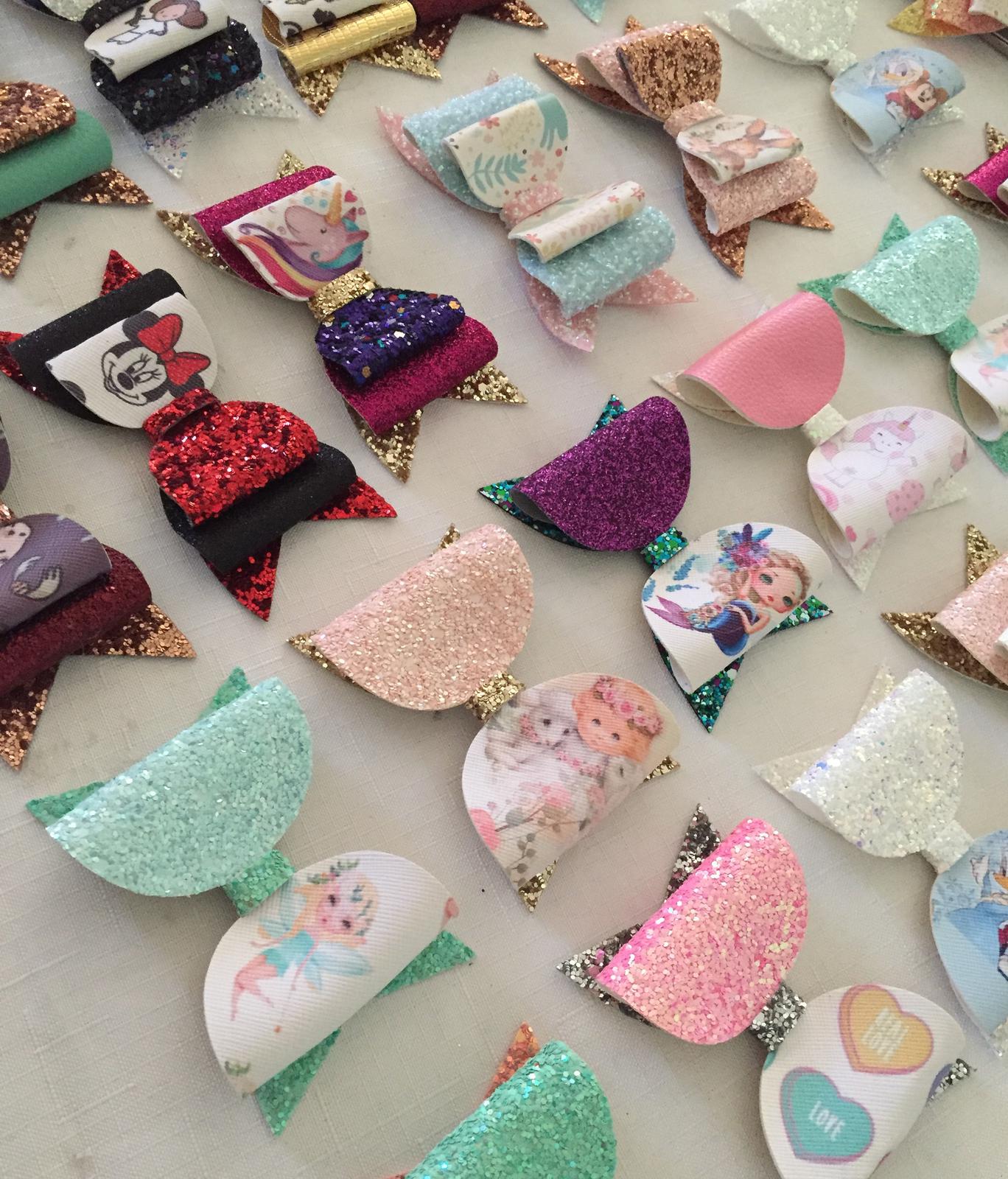 Handmade glitter bows