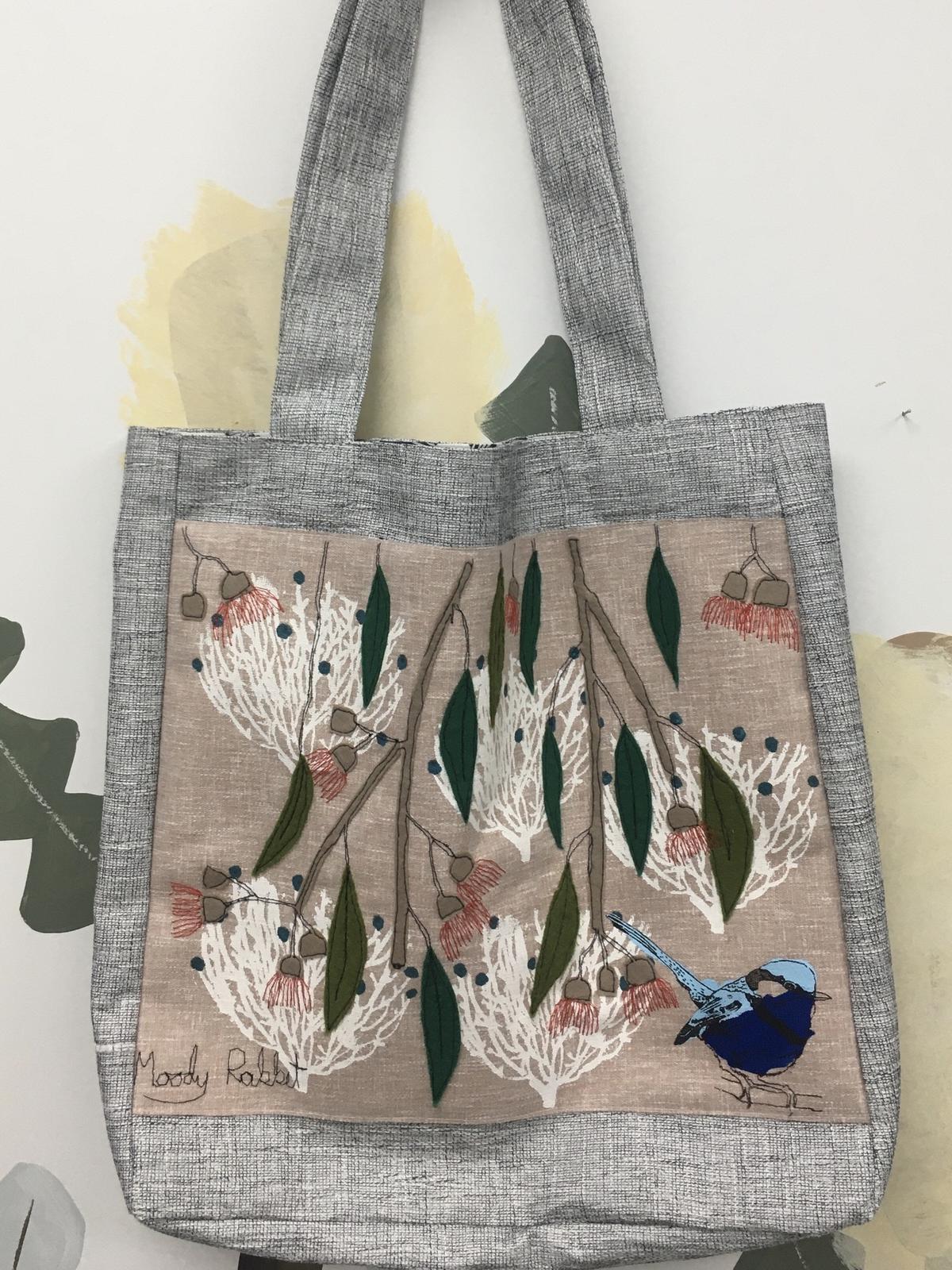 Embroidered Wren Bag