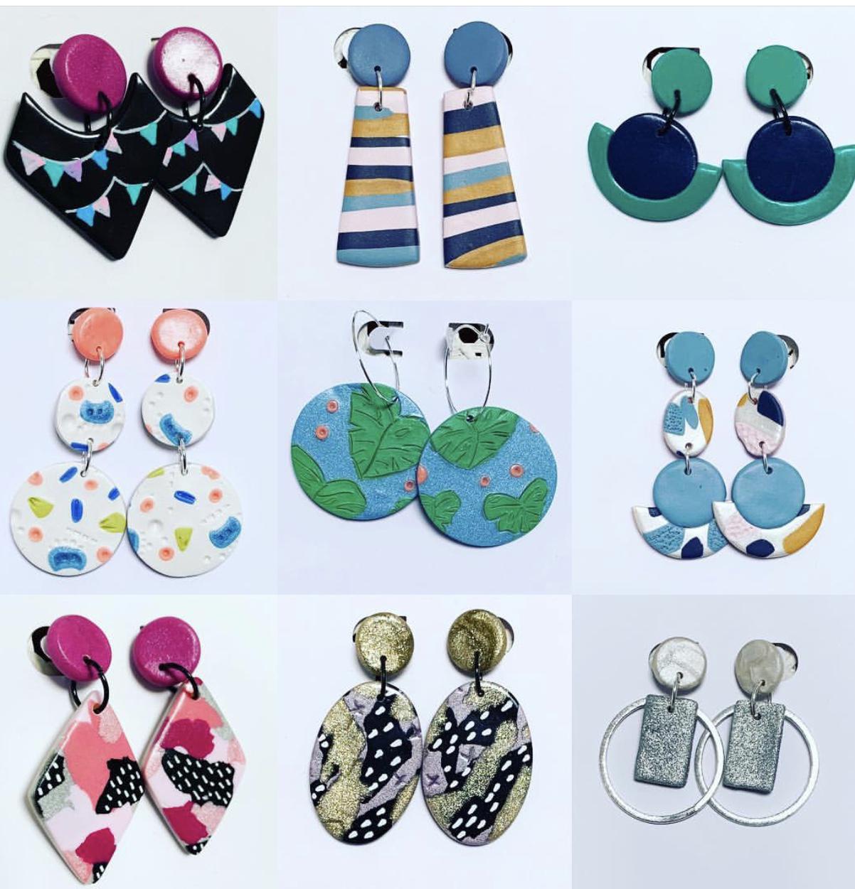 A variety of different earrings
