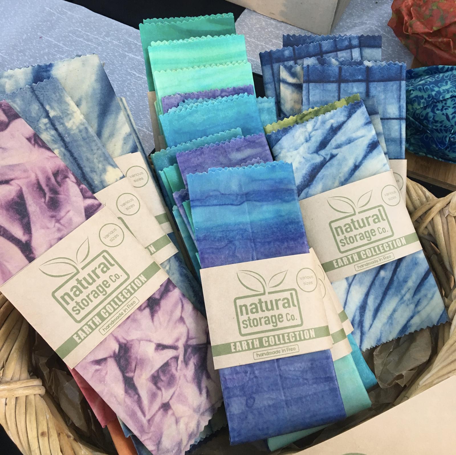 Locally eco dyed wax wrap selection