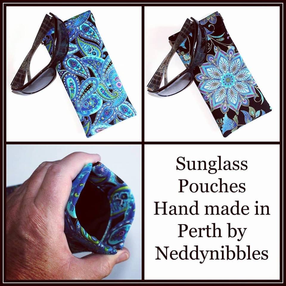 Sunglass Pouches with flexframe openings
