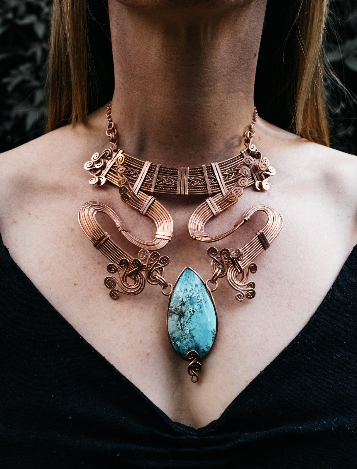 'La Madre Turquesa' Copper Pectoral Statement Piece