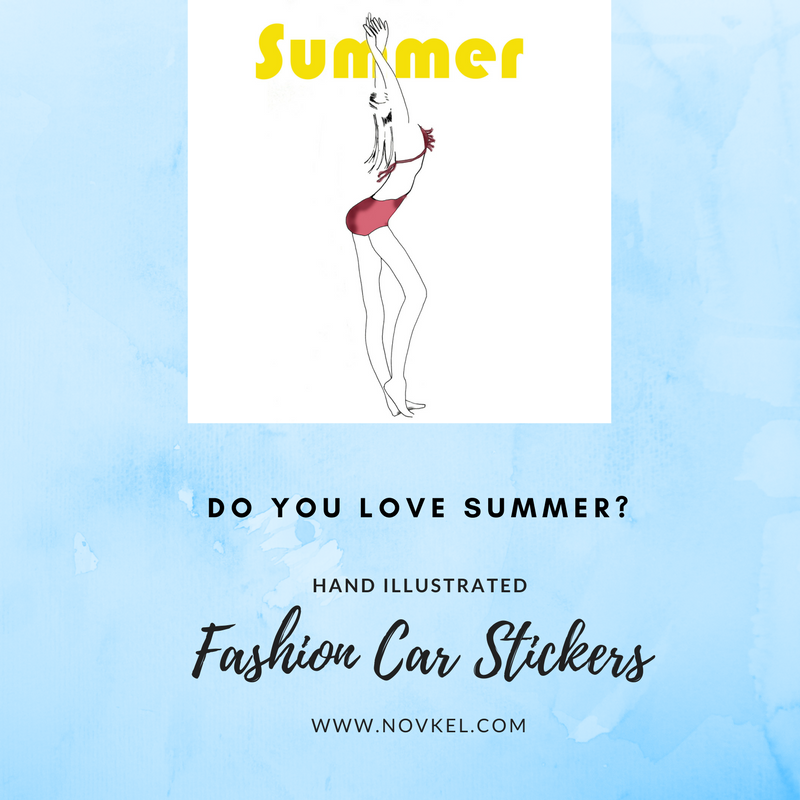 Special summer edition hand illustrated car sticker